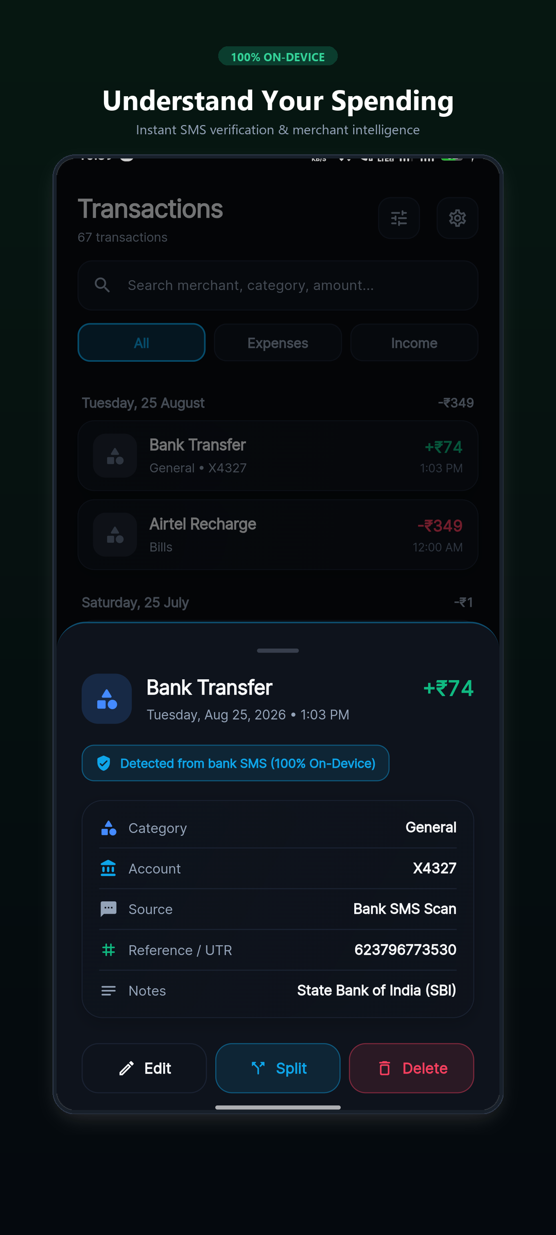 SAGIRO Transaction Details